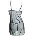 Eternatastic Women Mesh Cupless Babydoll Sleepwear Lingerie Set Thong Black XXL