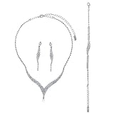 BERRICLE Rhinestone Women Wedding Bridal Fashion Jewelry Set