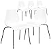 Flash Furniture Hercules Series Modern Plastic Stacking Event/Waiting Room Chairs, Ergonomic Lobby Chairs with Contoured Seats, Set of 5, White/Silver