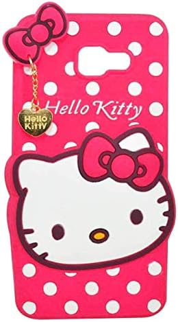 Stylish Cute Designer 3D Silicone Hello Kitty Back Case Cover for Samsung J7 Prime (Pink)