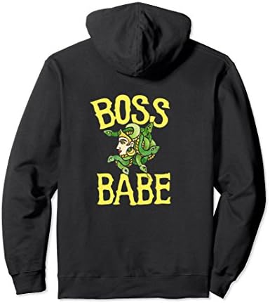 Unisex Boss Babe hoodies feminist medusa boss lady art Bosses day 2XL Black