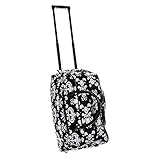 World Traveler Black White Damask Rolling Wheeled Duffle Bag 21-inch