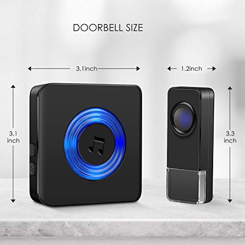 Wireless Doorbell Kit for Home Coolqiya Door Bell Chime with 2 Waterproof Transmitters and 2 Plug-in Receivers - Thumbnail 4