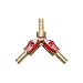 Joyway 3/8" ID Hose Barb, Y shaped Type 3 way Union Intersection/Split Brass Shut off Ball Valve Fitting primary