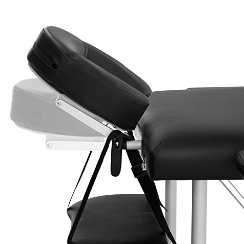 Angel USA Ultra Light Weight Sturdy Aluminum Frame 84"L Portable Massage Table Facial SPA Bed Tattoo w/Free Carry Case, Face Cradle, Arm Rests (Black) - Thumbnail 3