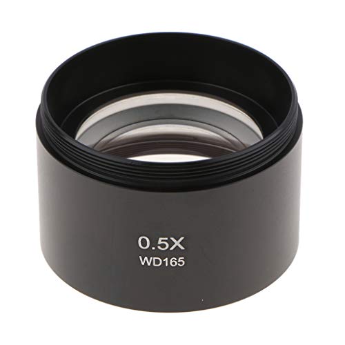 Prettyia 0.5X Auxiliary Barlow Objective Lens 48mm Thread Mount for Stereo Microscope Working Distance 165mm