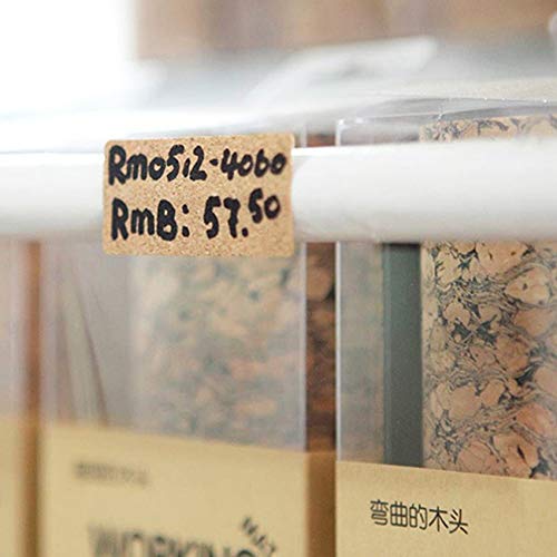 DigitalLife Removable No-Trace Natural Wooden Kraft Stickers - Water-Proof Adhesive Labels for Crafts/Jars, Name/Price Tag [Green, 1.5cmx3cm, 64pcs]