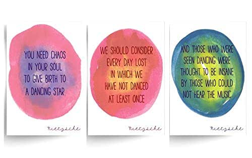 Amazon.com: Set of 3 Nietzsche Dancing Quotes - Unframed Typography Art
