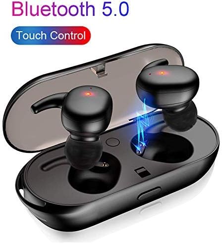 Bluetooth Wireless Earbuds, RuiWenNa Sport Wireless Earphone, Latest Bluetooth 5.0 in-Ear Noise Cancelling Wireless Headphone, Touch Control Waterproof Earphone with Charging Case (Black)