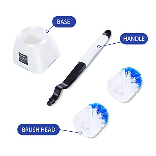 Masthome Toilet Brush Set with Holder & 3 Brush Heads for Bathroom Toilet Deep Cleaning Easy Storage Toilet Cleaning Brush - Thumbnail 4