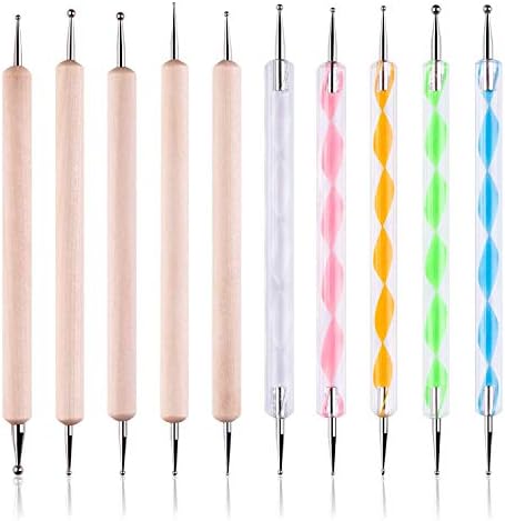 10 Pcs Embossing Stylus Set Dotting Tools Set for Nail Art, Embossing Pattern Clay Sculpting, Mandala Rock Painting