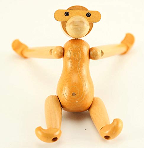Alikeke 2 Pack Nordic Puppet Denmark Puppet Solid Wood Creative (1 Pair, Yellow and White)