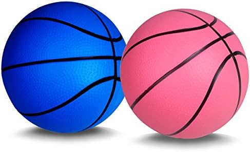 Mini Basketball for Kids Basketballs Baby Toys Ball Indoor Play Game Balls 5.5 Inch - 2PCS(blue+red)