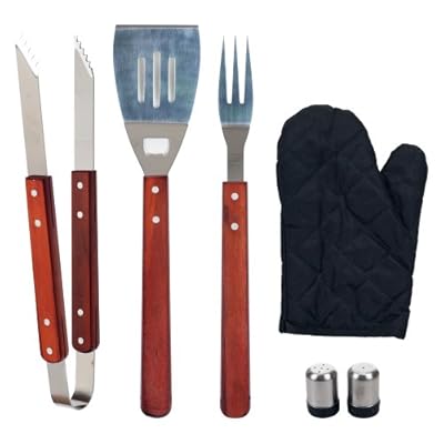 Chefs Kitchen 82-4308B Buddy 7-Piece BBQ Apron and Utensil Set