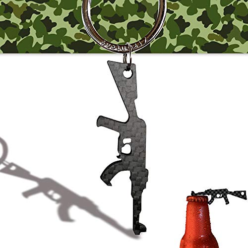 CRMPro Carbon Fiber Bottle Opener 2 Pack, Ultralight Keychain Bottle Openers for Outdoor Campaign Bar Restaurant, Portable Wine Opener Best Gift for Men Soldier