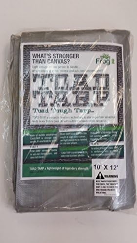 TTRP1012 Toad Tarp 10'x12' Heavy Duty Silver Waterproof Poly Tarp (Check Finish Size on All Tarps) for Camping Hiking Backpacking Tent Shelter Shade Canopy Etc. By Frog It