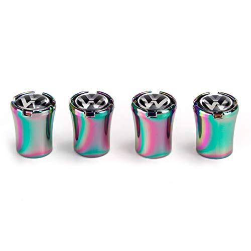 Tire Air Valve Stem Caps Cover Car Logo Emblem Colorful Bling Chrome Cap Compatible with VW