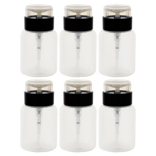 One Touch Dispensing Bottle with Twist Lock Flip Cap - 5 oz / 150 ml (6 pack) and 6 Bottle Labels