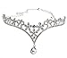 Wedding Crown Headband for Brides, Wedding Jewelry Tiara Headpieces with Pendant Hair Accessories,Silver