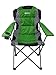 GigaTent Green Folding Camping Chair – Ultra Lightweight Collapsible Quad Padded Lawn Seat with Full Back, Arm Rests, Cup Holder and Shoulder Strap Carrying Bag – Powder Coated Steel Frame