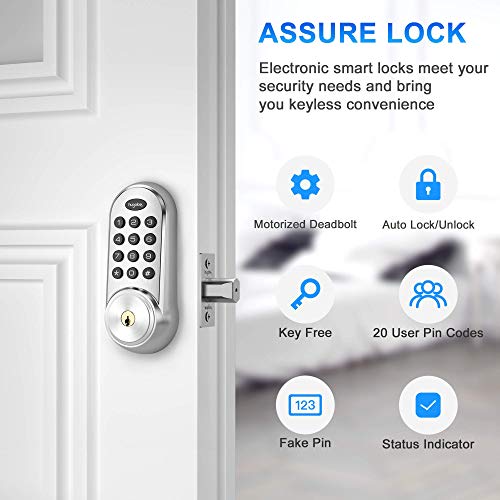 Hugolog Deadbolt Lock Electronic ,Keypad Keyless Entry Door Lock