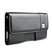 CASE123 MPS Mk II TLS Genuine Leather Horizontal Oversized Swivel Belt Clip Holster for Apple iPhone 6 / 6s Plus (5.5 inch screen) for use with Apple Leather Case, Typical Slim Cases, and TPU Covers - Black Cowhide