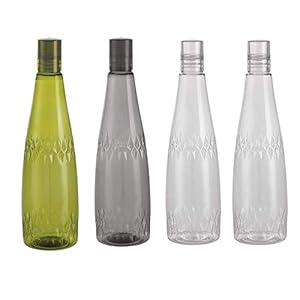 Steelo Calico Pet Water Bottle, 1 Litre, Set of 4, Color May Vary