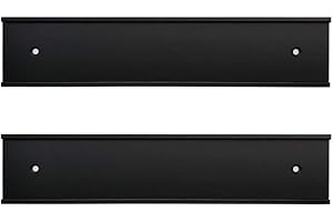 ICOMECN Nameplate Holder Wall or Door 2 Pack (Black, 2" x 10")