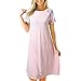 Uideazone Women Casual Loose Striped Floral T-Shirt Dress A-Line Dress Knee Length