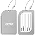 Luggage Tags, Kollea 2 Pack Aluminum Business Card Holder Travel ID Bag Tag - Silver