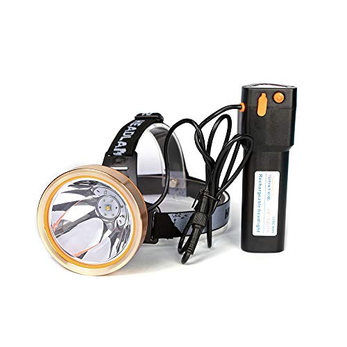 Hunting Friends High Power LED Headlamp Rechargeable Headlight Waterproof Head Flashlight Torch for Hunting Fishing Camping (White light)