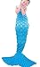 Coroler Kids Crochet Mermaid Tail Blanket with Scales Patterns All Seasons,Sky Blue