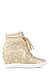 Top Moda Eric-9 Women's High Top Lace Up Fashion Sneaker Wedge - Gold Nub PU