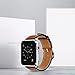 yearscase 42MM Genuine Leather Replacement Band with Classic Metal Adapter Clasp Single Tour Compatible Apple Watch Band Series 3 Series 2 Series 1 Nike+ Hermes&Edition - Brown