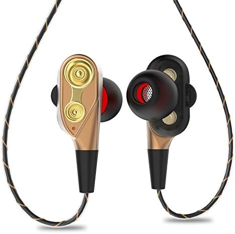 In-ear Headphones Earbuds with Microphone, Estelatop Dual Dynamic Drivers Earphones with Noise Cancelling, HiFi Audio and Deep Bass for iPhone, Android Cell Phones