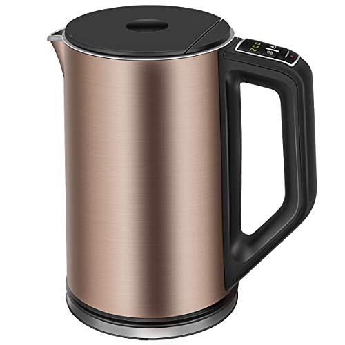 Electric Kettle, CUSIBOX 1.5L Temperature Control Tea Kettle with Keep Warm Function, Cool Touch Double Wall Stainless Steel Water Kettle, 1500W
