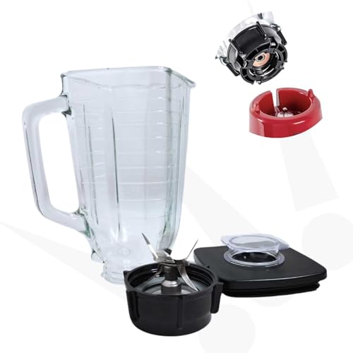 Jarra de Vidro com Tampa para Liquidificadores Osterizer Clássicos e Lâmina Arraste Conjunto Completo