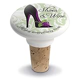 Printed Shoes & Wine Ceramic Top Wine Bottle Stopper Printed Shoes & Wine Ceramic Top Wine Bottle Stopper