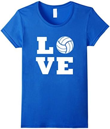Women's  I Love Volleyball T-Shirt - Volleyball Lovers T-Shirt Medium Royal Blue