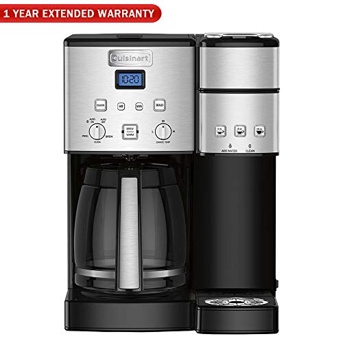 Click Here to See More Images Cuisinart SS-15 12-Cup Coffee Maker and Single-Serve Brewer, Stainless (Refurbished) w/1 Year Extended Warranty