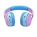 Contixo KB-2600 Kid Safe 85DB Over the Ear Foldable Wireless Bluetooth Headphone with Volume Limiter, Built-in Micro Phone, Micro SD card Music Player, FM Stereo Radio, Audio Input & Output, Blue Pink