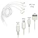 Charging Cable By Techoland - 3ft 4 in 1 Multi USB Charger for iPhone 6 6 plus 5S 4S iPad Air Min iPod touch Nano Samsung Galaxy S4 S3 S2 HTC Nexus LG Almost works with 95% of smartphones (White)