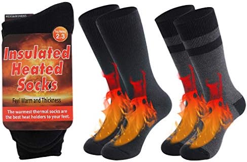 RTZAT Heavy Thermal Socks, Thick Insulated Cold Weather Crew Socks for Women and Men, 1/2 Pair