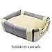 Hollypet Suede Self-Warming 2-in-1 Foldable Cave House Shape Nest Pet Sleeping Bed for Cats and Small Dogs, Baby Gray