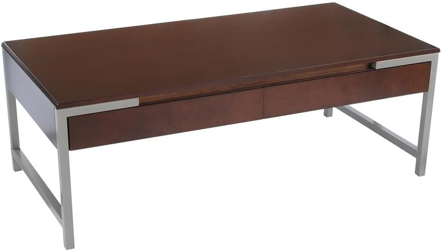 Camden Collection Bay Shore Collection Modern Coffee Table with Dual Drawers, Espresso