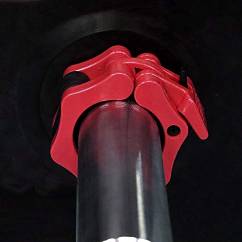 Strainho Quick Release Weight Clamps - Locking 2" Olympic Size Barbell Collars - Bar Clips for Powerlifting Workout and Pro Training - Sold in Pair (Red) - Thumbnail 6
