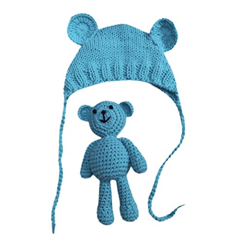 Sunsee Newborn Stretchy Knit Photo Baby Hat+Trousers Costume Photography Props