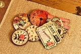 Prima - Romance Novel Collection - Wood Embellishments - Clocks and Tickets