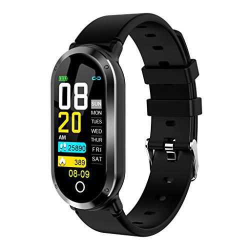 Kanzd T1 Men Women Blood Oxygen Blood Pressure Heart Rate Monitor Sports Smart Watch (Black)
