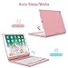 Earto iPad 9th Generation Keyboard Case 10.2 inch (2021), 8th / 7th Gen, Air 3, Pro 10.5 Compatible, 7 Color Backlit, 360 Rotatable, Slim Wireless Keyboard with Folio Hard Back Cover, Rose Gold